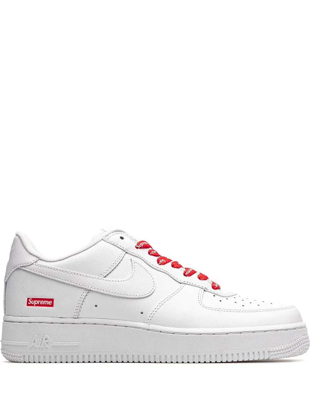 NIKE X SUPREME AIR FORCE 1 MINI BOX LOGO WHITE SNEAKERS