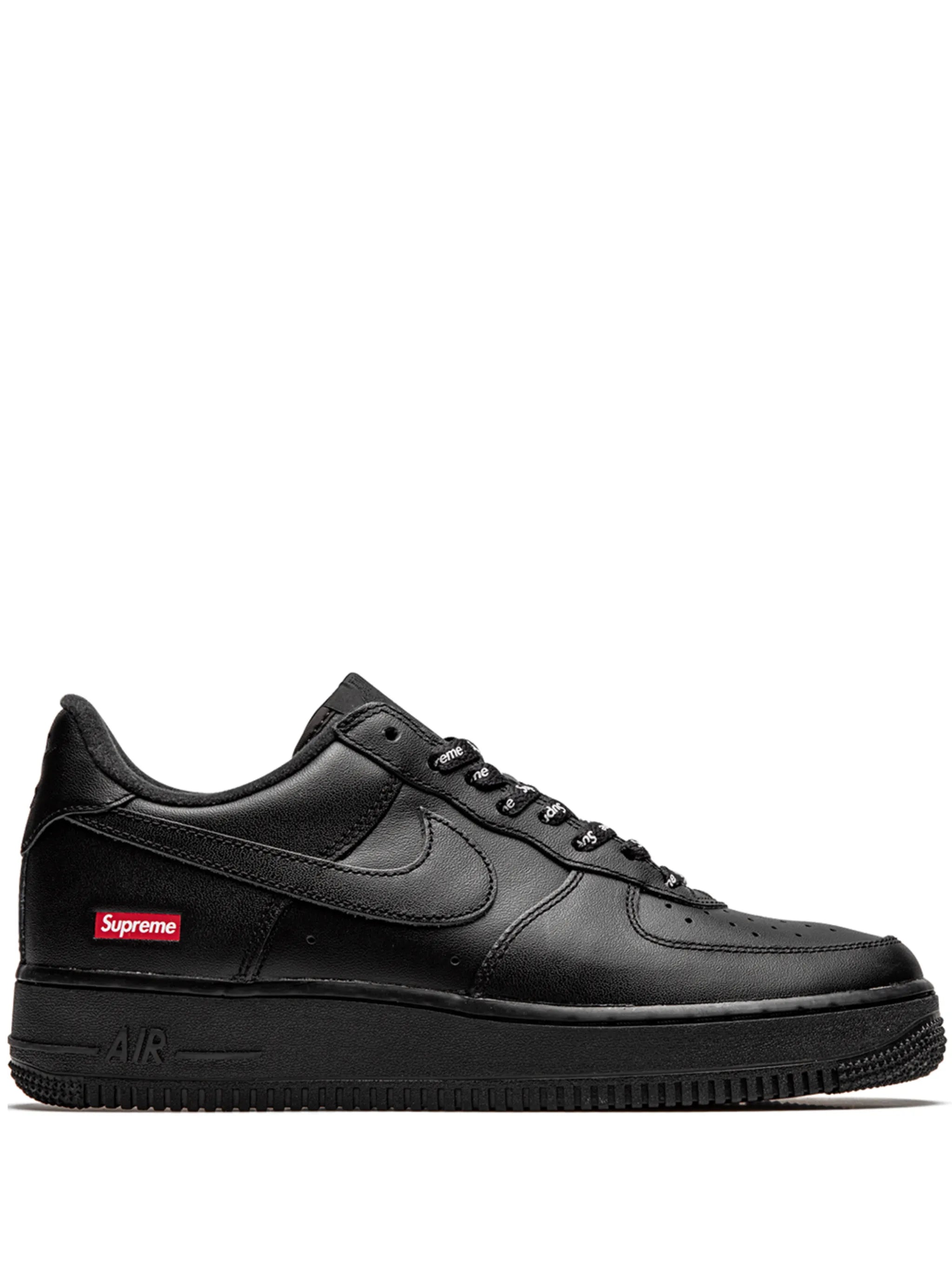 NIKE X SUPREME AIR FORCE 1 LOW MINI BOX LOGO BLACK SNEAKERS