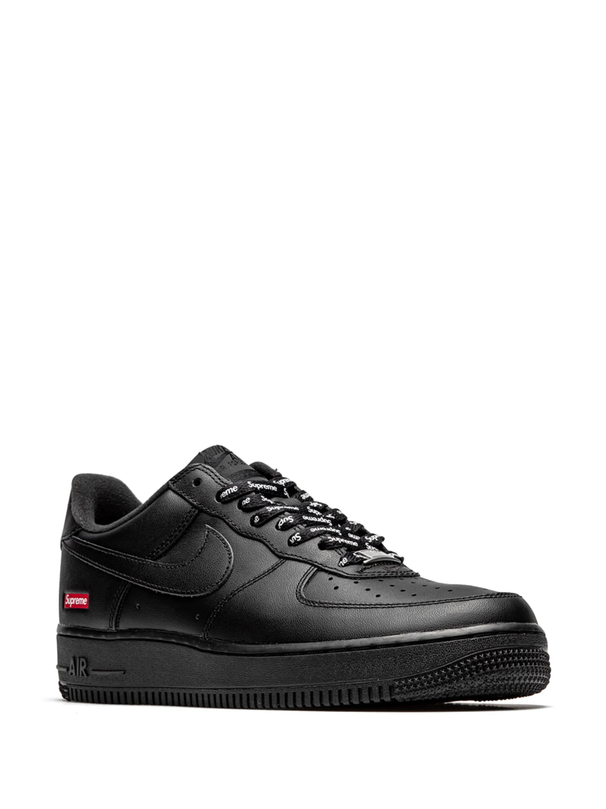 NIKE X SUPREME AIR FORCE 1 LOW MINI BOX LOGO BLACK SNEAKERS