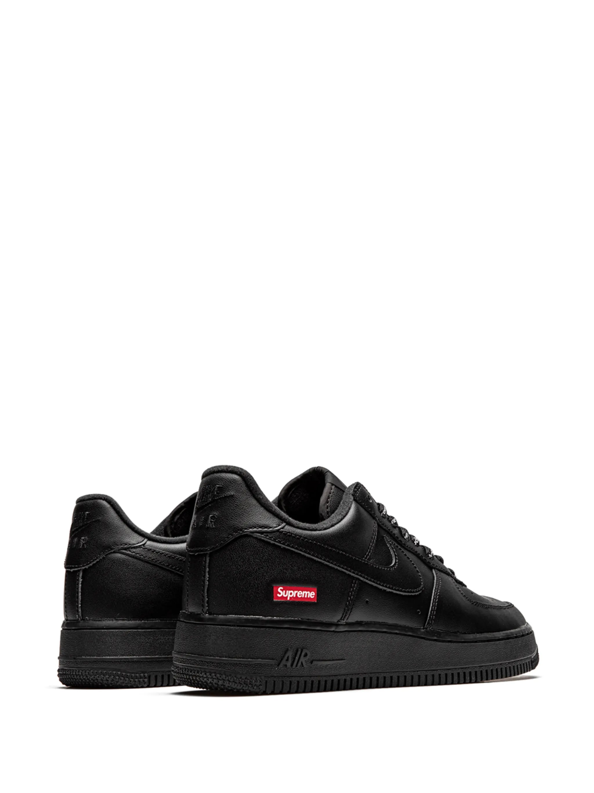 NIKE X SUPREME AIR FORCE 1 LOW MINI BOX LOGO BLACK SNEAKERS