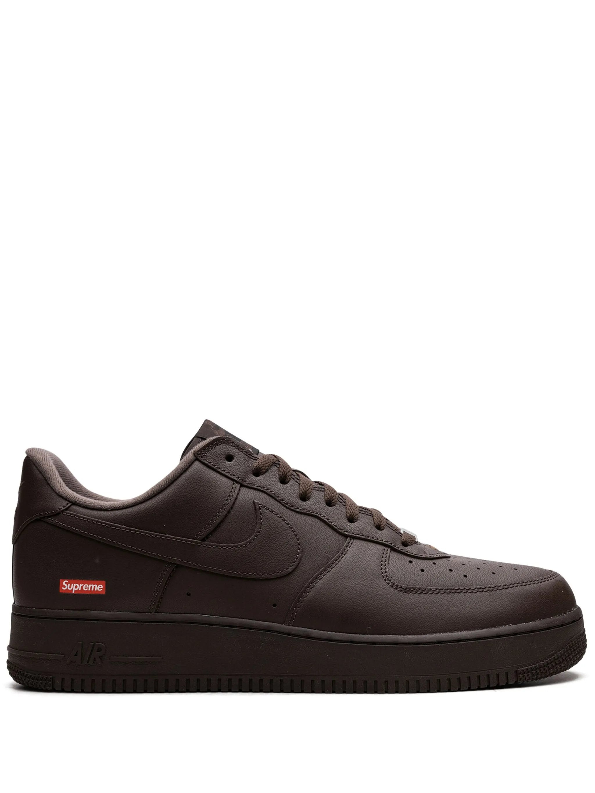 NIKE X SUPREME AIR FORCE 1 BROWN SNEAKERS
