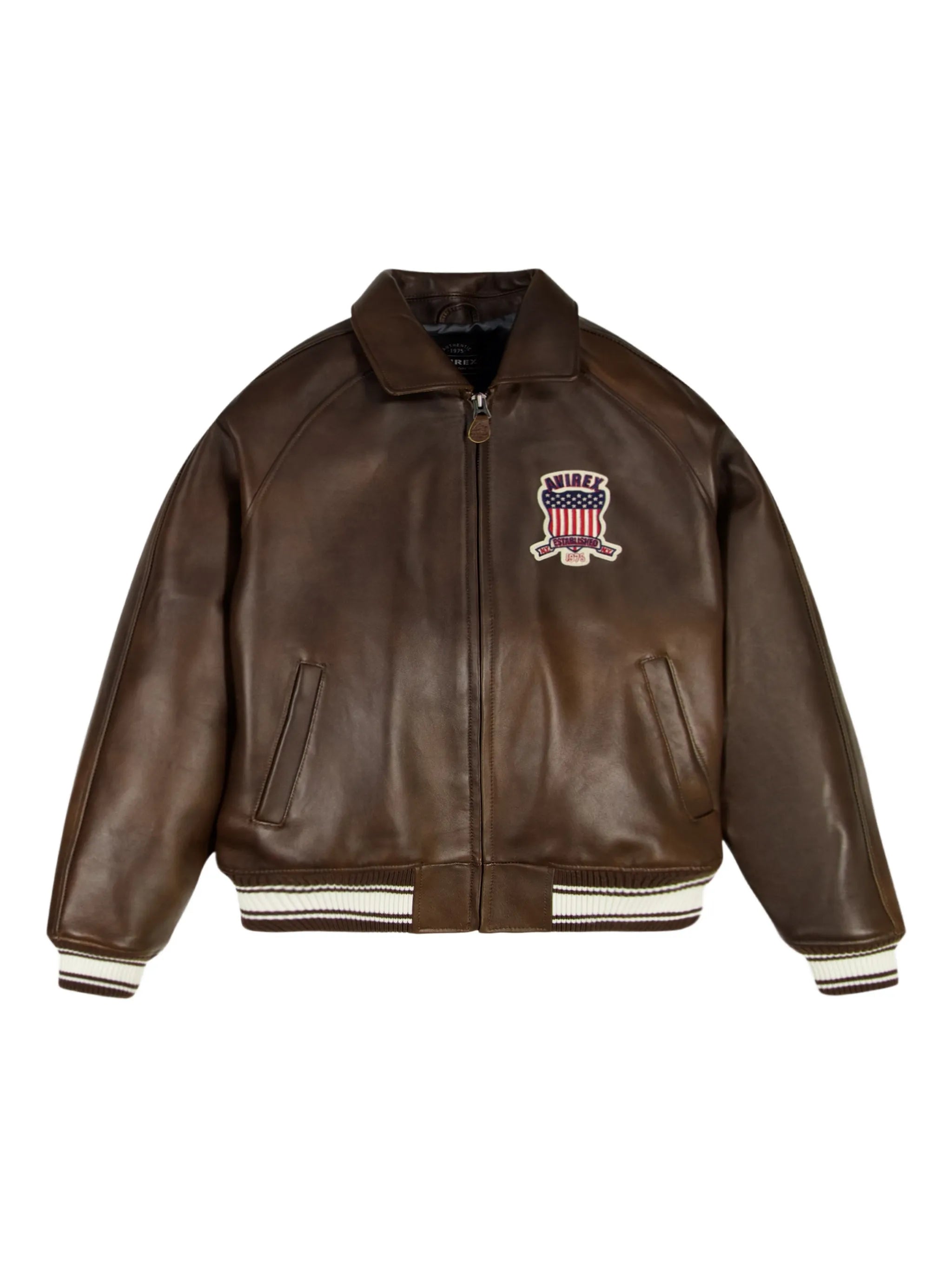 AVIREX RIPPED JACKET BROWN