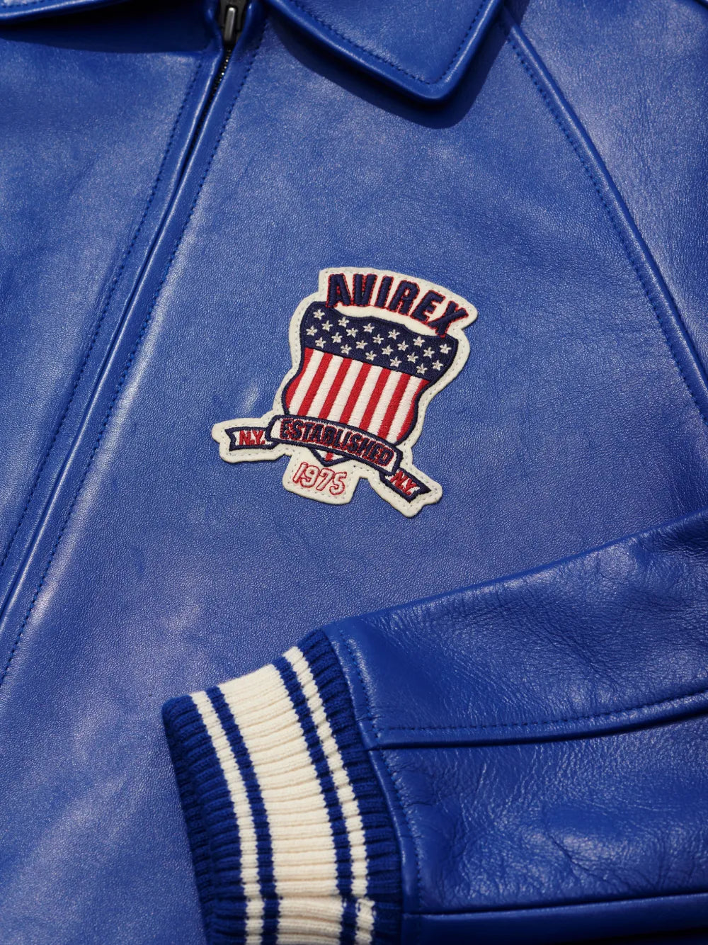 AVIREX RIPPED JACKET BLUE
