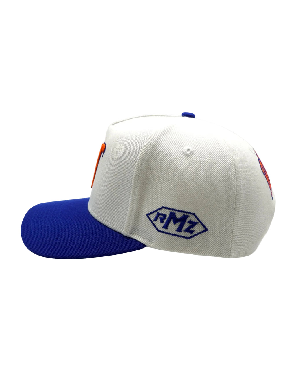 A CLASSIC UPSIDE DOWN RMZ CAP WHITE BLUE-ORANGE