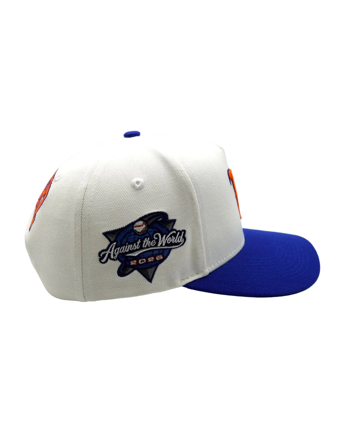 A CLASSIC UPSIDE DOWN RMZ CAP WHITE BLUE-ORANGE