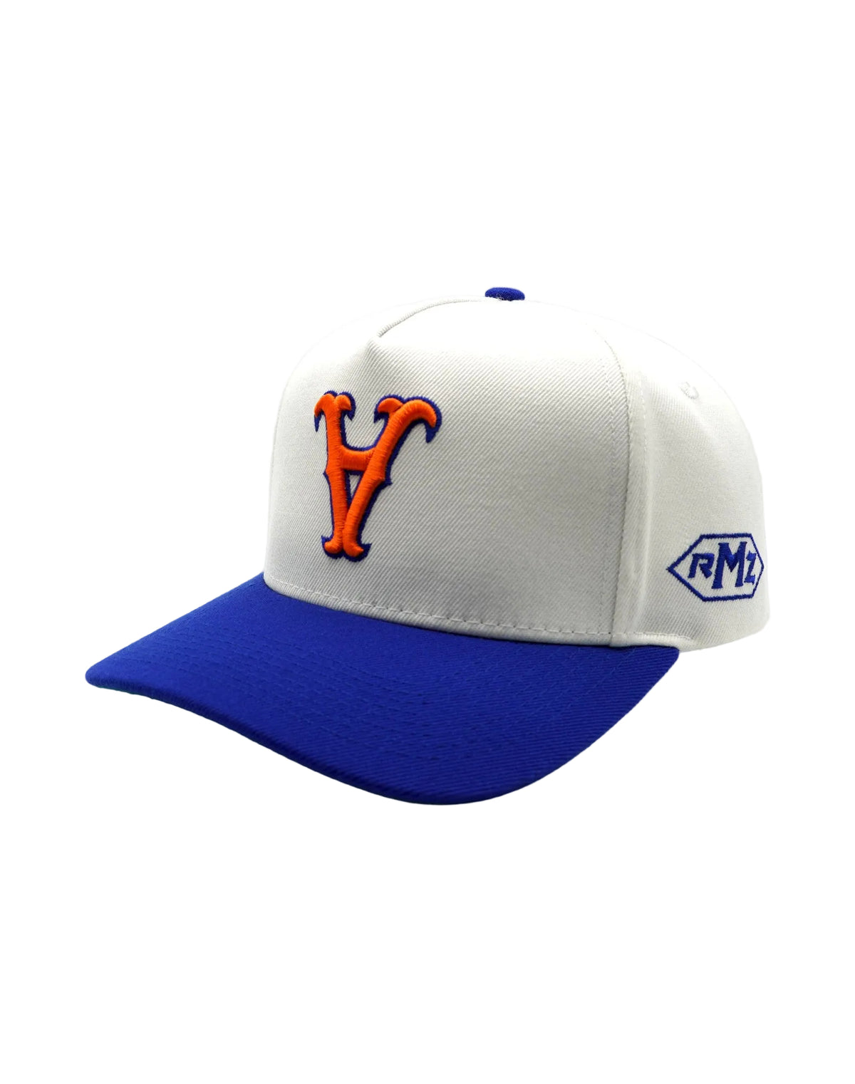 A CLASSIC UPSIDE DOWN RMZ CAP WHITE BLUE-ORANGE