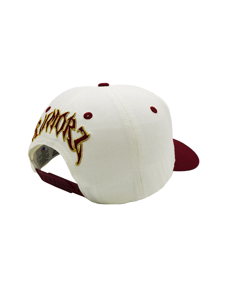 RUMORZ A'$ CLASSIC UPSIDE DOWN RMZ CAP CREAM BURGUNDY