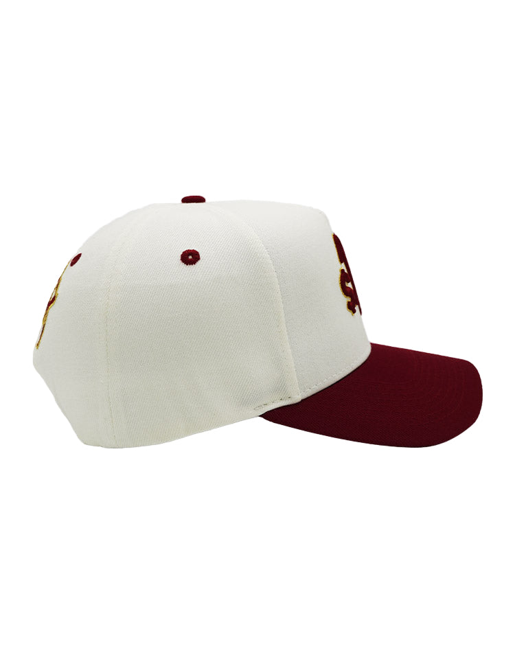 RUMORZ A'$ CLASSIC UPSIDE DOWN RMZ CAP CREAM BURGUNDY