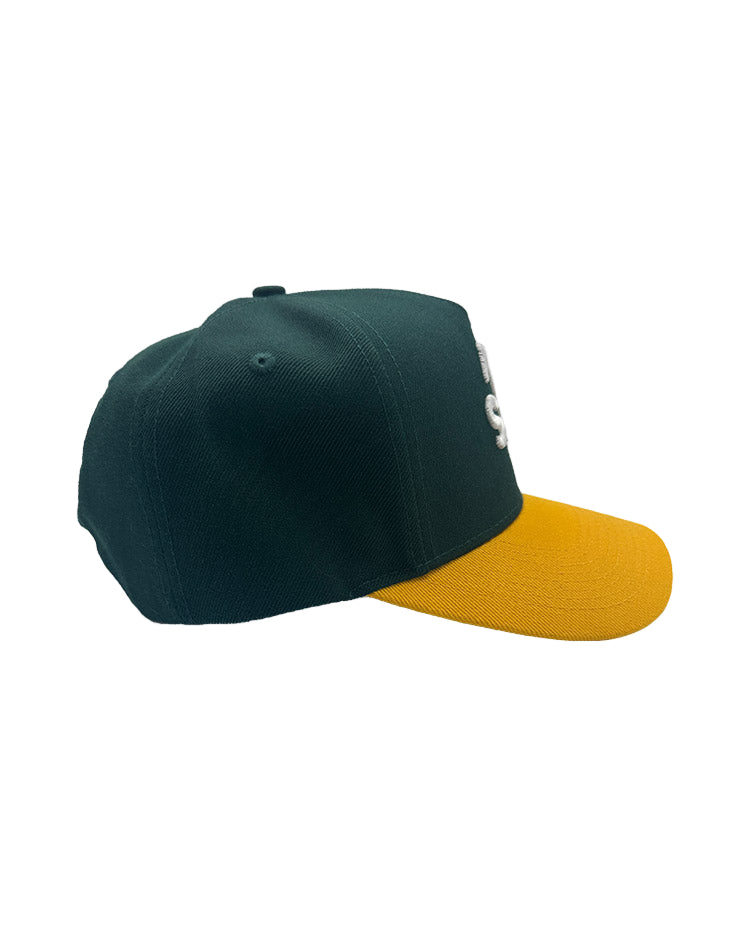 RUMORZ A'$ CLASSIC UPSIDE DOWN RMZ CAP GREEN YELLOW