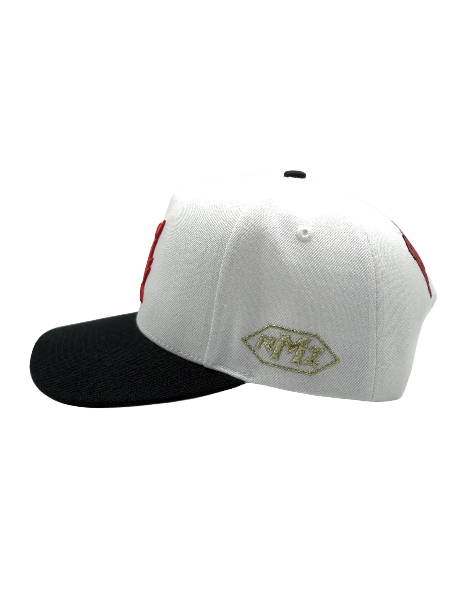 RUMORZ B CLASSIC UPSIDE DOWN RMZ CAP WHITE BLACK-RED