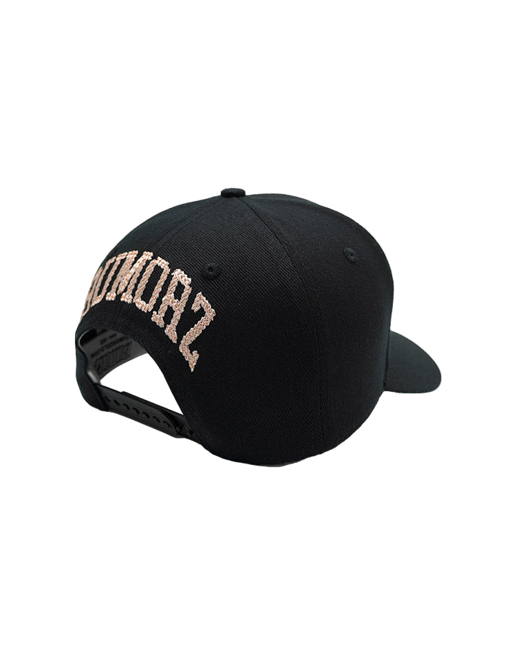 RUMORZ LA CHAIN ROSÉGOLD UPSIDE DOWN RMZ CAP BLACK