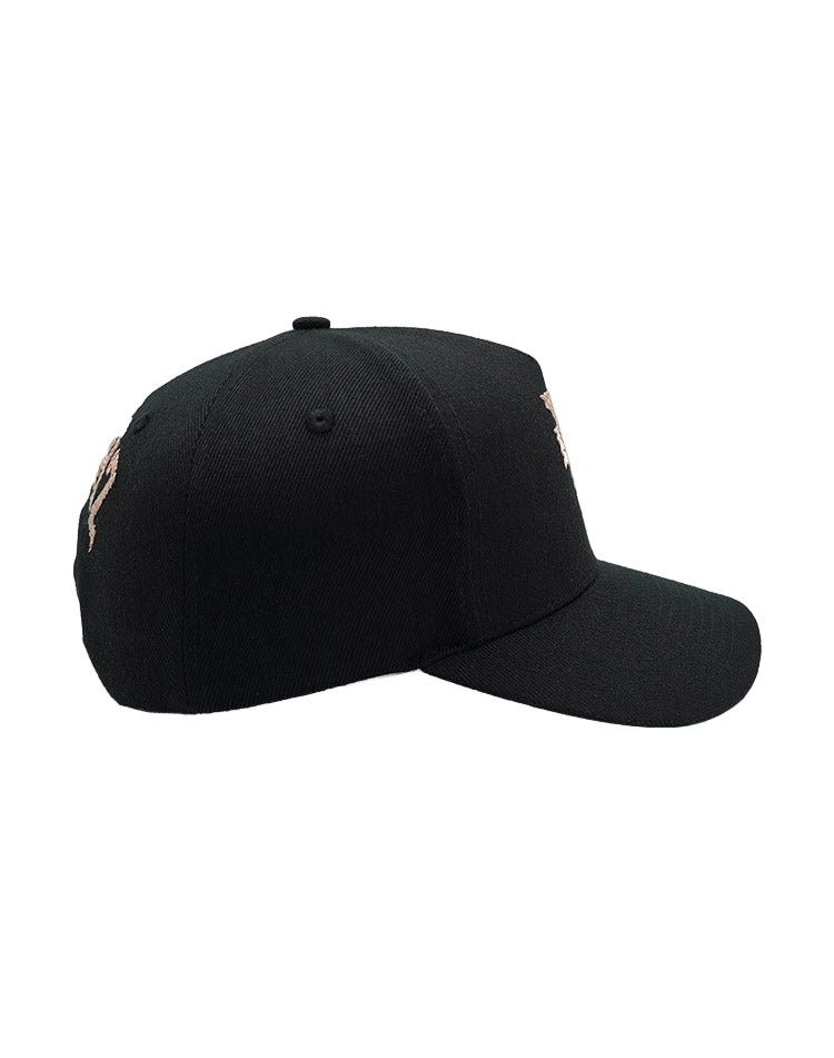 RUMORZ LA CHAIN ROSÉGOLD UPSIDE DOWN RMZ CAP BLACK