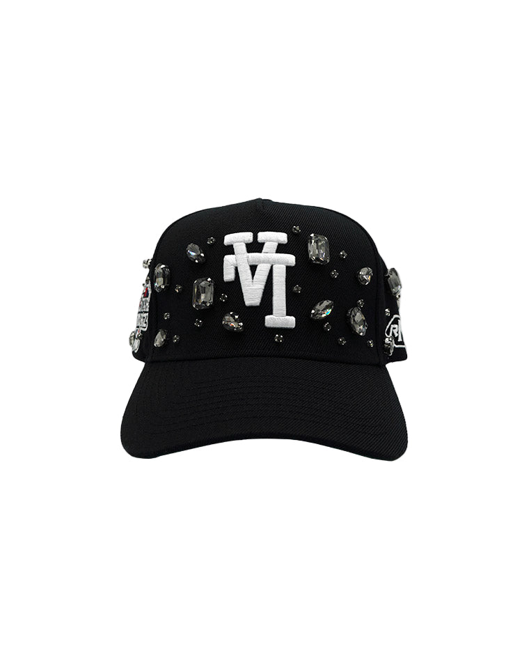 RUMORZ LA UPSIDE DOWN RMZ CAP BLACK 2025 CHROME DIAMONDS