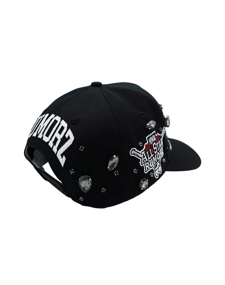 RUMORZ LA UPSIDE DOWN RMZ CAP BLACK 2025 CHROME DIAMONDS