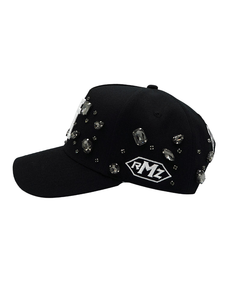 RUMORZ LA UPSIDE DOWN RMZ CAP BLACK 2025 CHROME DIAMONDS