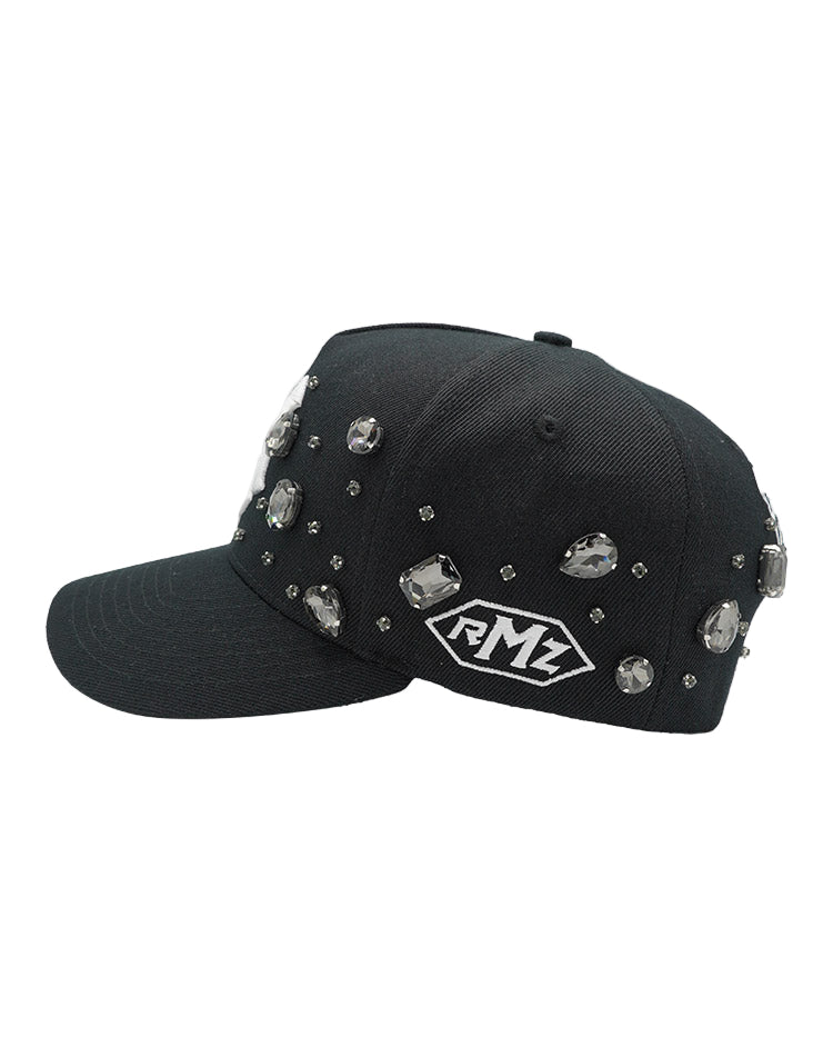 RUMORZ NY CLASSIC UPSIDE DOWN RMZ CAP BLACK DIAMONDS CHROME