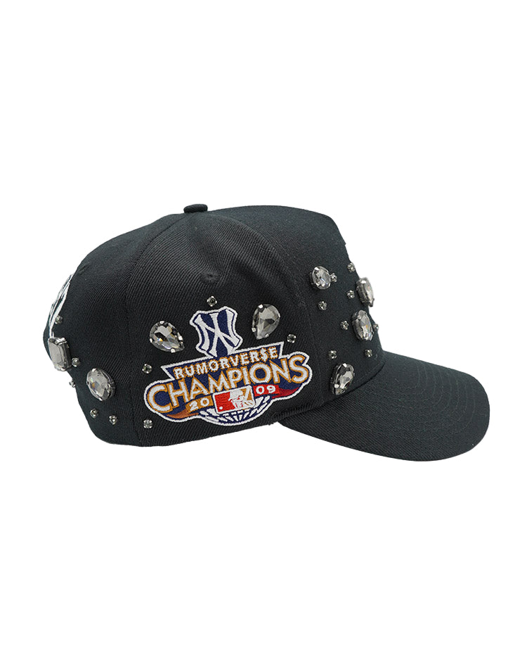 RUMORZ NY CLASSIC UPSIDE DOWN RMZ CAP BLACK DIAMONDS CHROME