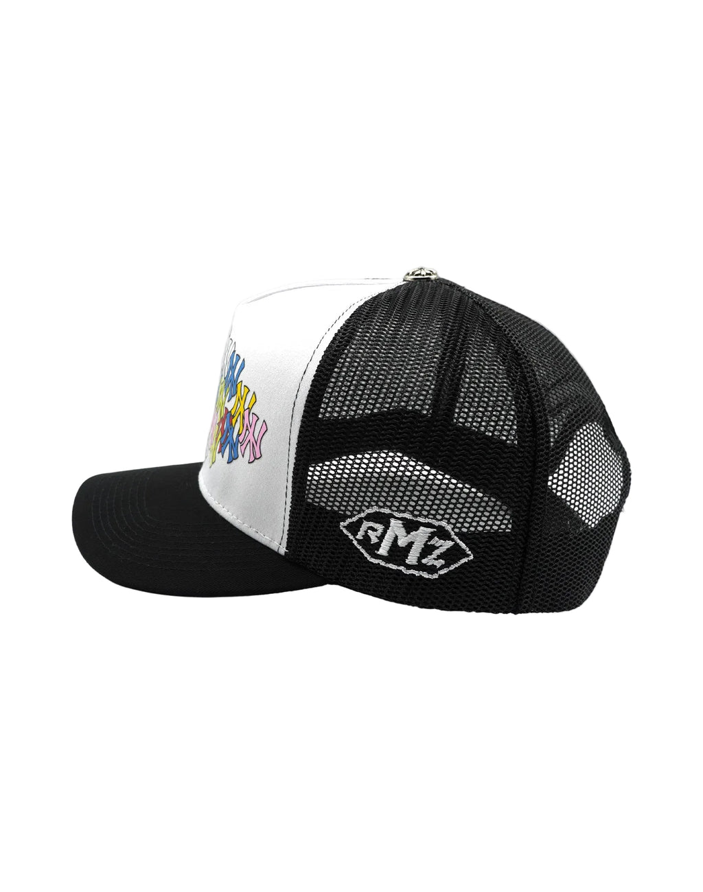 NY CANDY MIX UPSIDE DOWN RMZ TRUCKER CAP BLACK