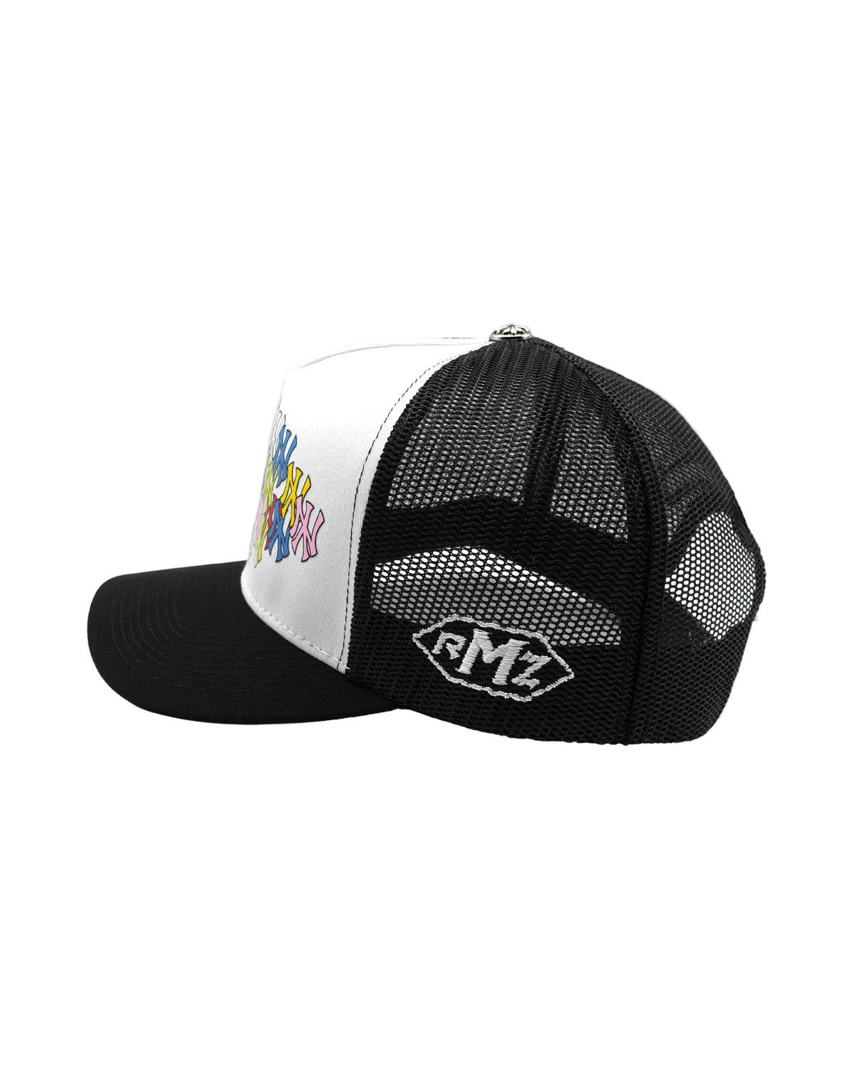 NY CANDY MIX UPSIDE DOWN RMZ TRUCKER CAP BLACK