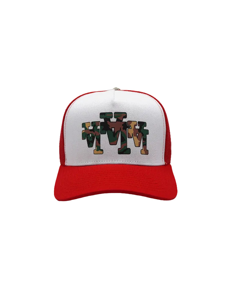 RUMORZ LA TRIPPLE CAMO RED TRUCKER RMZ CAP
