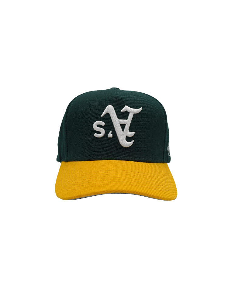 RUMORZ A'$ CLASSIC UPSIDE DOWN RMZ CAP GREEN YELLOW